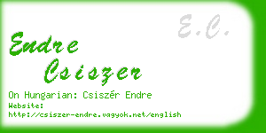 endre csiszer business card
